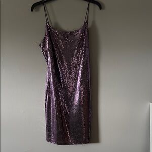 Elegant Sequin Purple Dress